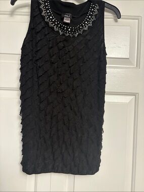 Alfani Black Embellished Sleeveless Top